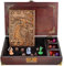 DND dice Tray 3 in 1 - DND dice Set Metal with a Wooden Box - DND dice Holder with Storage Organizer | Dice Rolling Tray with DND Books - DND Notebook Journal (200 Page) - HORNATE