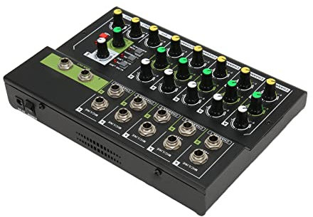 Table de Mixage Studio Compacte 10 Canaux 4.0 Puce d'effets Numériques Interface 1/4 Bouton de Réglage Carte de Mixage Sonore 100-240 V pour Scène et Enregistrement (Prise UE) DKaony-10CH-4.0