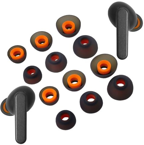 TENNMAK 12X Eartips Replacement for JBL Live PRO + TWS Earphones Ear Tips Earpad * 6 Pairs