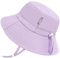 Jan & Jul Gro-with-Me Mädchen Badehut mit UV-Schutz, verstellbar (XL: 5-12 Jahre, Lavendel)