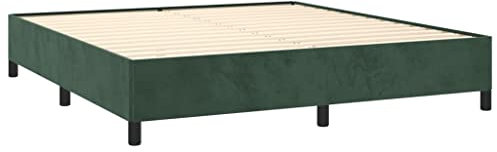 Tino Tech Polsterbett Stauraumbett Gepolsterter Plattformbettrahmen Doppelbett Jugendbett Bettgestell Dunkelgrün 160x200 cm Samt