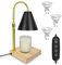 XSS Kerzenwärmer Lampe, Candle Warmer Lamp mit Timer und Dimmer, Verstellbare Höhe und Hitze, Dimmbare Elektrischer Kerzenwärmerlampe für Yoga, Schlafzimmer, Heimdekoration - Schwarz