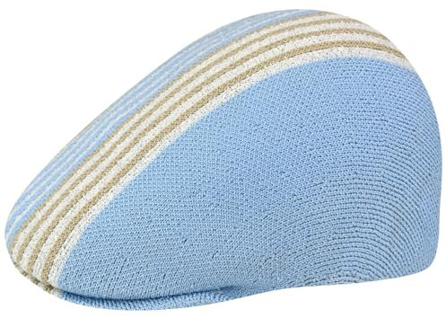 Kangol League 507 Flatcap Schirmmütze Schiebermütze (XL (60-61 cm) - beige-blau)