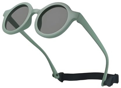 AIDIER 6 Months-3 Years Kids Flexible Polarized Sunglasses Baby Boy Girl Durable Sunglasses with Strap Infant UV Protection Sunglass Toddler Round Frame Sunglass Green
