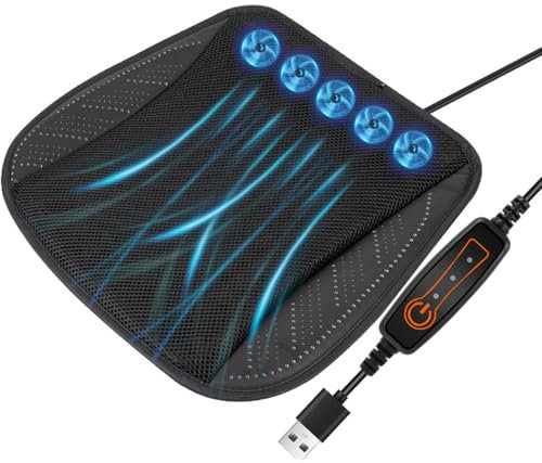 Shkalacar Car Seat Cushion Ventilated with USB Port, Cooling Car Seat Covers, Summer Breathable Seat Covers For Trucks, Car, Home and Office Chairs