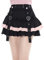 Mini jupe à volants pour adolescents Sweet Lolita Kawaii superposés à volants taille haute jupe plissée A-Line jupes mignonnes, Noir , S