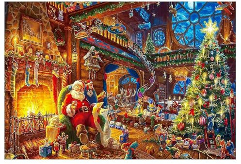 SPHERETRON Puzzle Weihnachten Weihnachtspuzzle 68x48cm Weihnachtsmann Weihnachtspuzzle 1000 Teile Puzzle 1000 Teile Weihnachten Für Erwachsene Weihnachtspuzzle