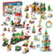 Calendario Adviento 2024 Bloques de Construcción Calendario de Cuenta Regresiva de Navidad 24 Piezas Mini Construcción 6 en 1 Papá Noel Árbol de Navidad Tren Building Blocks Juguete Regalos para Niños
