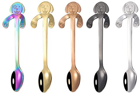 Bafnsiji 5pcs Tea Spoons, Teaspoons, Mini Spoon Set, Stainless Steel Coffee Spoons, Stainless Steel Tea Caddy Spoon, Stainless Steel Tea Spoons