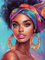 MOMAKA DIY Diamond Painting Kit Mujer Africana, 5D Kits de Pintura de Diamantes Pendientes Grandes, Bordado Pintura de Diamantes de Imitación Punto de Cruz para Decoración de Pared Hogar 30x40 cm