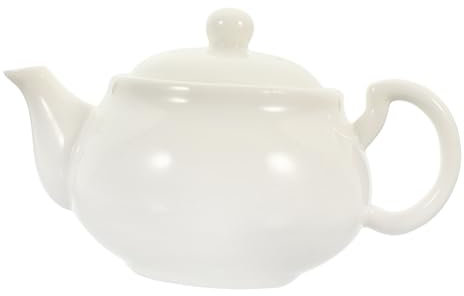 PRETYZOOM Théière En Céramique Blanche Résistante à La Chaleur, Petite Bouilloire à Thé Ergonomique, Service à Thé Kungfu Ménager Pour Maison, Bureau, Sorties En Plein Air