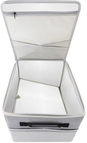 Boîte de rangement ignifuge améliorée de 2871 °C avec serrure, coffre-fort portable pour accrocher des lettres/dossiers juridiques, 40,9 x 32,8 x 27,9 cm (gris)