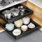 Jayencer Tiroir Coulissant, Tiroir Télescopique, Tiroir Coulissant Extensible(31-52cm L x 42 cm P x 6 cm H), Tiroir de Rangement pour Placard de Cuisine (Noir-2 Pièce)