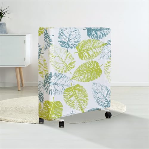 Highdi Copertura per Radiatore Verticale in Tessuto, Copertura per Radiatore Termosifone Decorativa Protezione Efficace Contro la Polvere Copri Caloriferi (Foglia venata,80-104cm)