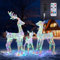 LEADZM Weihnachtsdeko LED Rentier Metall Weiß Eisen Rahmen Beleuchtet Weihnachtshirsch kaltes weißes Licht Weihnachten Deko für Innen Außen Weihnachtsdeko aussen(Fernbedienung Bunte Lichter Elch)