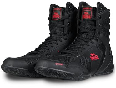 Lonsdale Unisex Heskin Boxschuhe, Black/Red, 44 EU