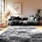 MAST DOO Teppich Wohnzimmer Waschbarer, Moderner Kurzflor Teppich Großer, Abstrakte Schlafzimmer Teppiche Waschbar rutschfest Design für Esszimmer Büro Bereich Dekor Schwarz Weiss Größe 140x200cm