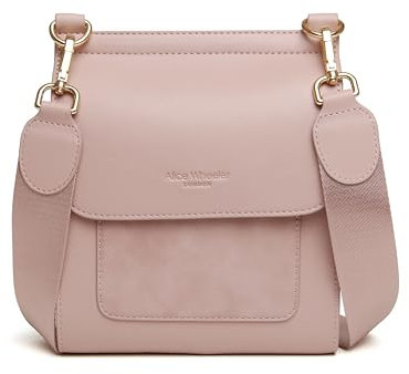 Alice Wheeler Sac à bandoulière London en cuir, style Séville, rose, collection Gold Hardware 2025, rose, small