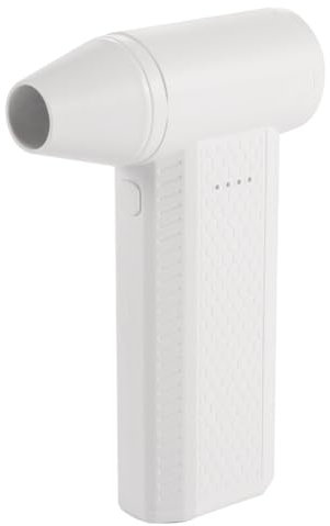 Lnfxkvva Mini Turbo Jet Fan Portable Handhold Air Duster 4 Levels Adjustable for Keyboard and Car Cleaning Hair Dry White