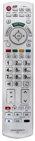 ROLLGAN New N2QAYB000572 Ersatz Fernbedienung kompatibel mit Panasonic TV TX-L32DT30B TX-L32DT30E TX-L32DT30Y TX-L32DT35E TX-L32ETF52 TX-L32ETN53 TX-L32ETS51 TX-L32ETX54 TX-L37DT30B TX-L37DT30E