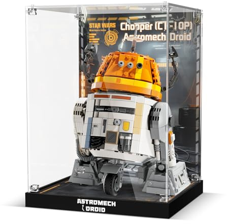 Acrylic Display Case for Lego 75416 Chopper (C1-10P) Astromech Droid, Thickened Acrylic Display Case with Clear Background, Dustproof Display Case Compatible with Building Block Model (Box Only, No