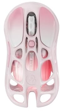 GravaStar Mercury M1 Pro Wireless Gaming Mouse – 26,000 DPI PAW3395DM Sensor - Magnesium Alloy - Wired / 2.4GHz / Bluetooth - 5 Programmable Buttons - Up to 200-Hour Battery - Gradient Pink
