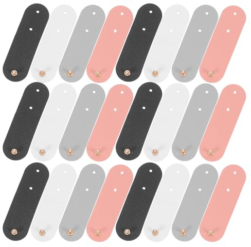 HAMPPLIES 20pcs Pu Leather Cable Organizer Straps for Headphone Cord Wrap and Data Cable Protection for Home Office School Cord Management