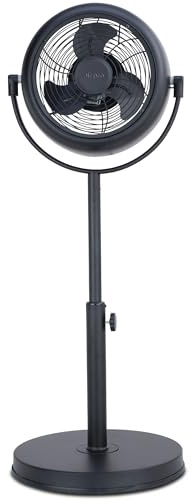 Air Pro 8 Pedestal Fan Retro Style Metal Standing Fan Adjustable Height and Tilt - Powerful Airflow For Instant Cooling 3 Speeds Compact Electric Fan to use at Home Office or Bedroom
