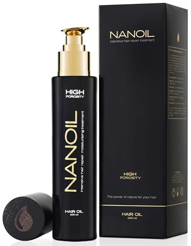 Haaröl für Haare mit Porosität Nanoil Hair Oil for Porosity Hair 100ml - Haaröl für strapazierte, trockene, brüchige, matte, colorierte und aufgeblähte Haare (100 ml, Hohe Porosität)