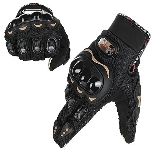 GES Männer Außenmotorbike wasserdichte Handschuhe, Motorradhandschuhe, Vollfinger, Touchscreen, Motocross -Handschuhe(M, Schwarz)