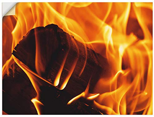 ARTland Wanddeko Wandtattoo selbstklebende Vinylfolie 60x45 cm Feuer Flammen Kamin Kaminfeuer Modern Q4WQ