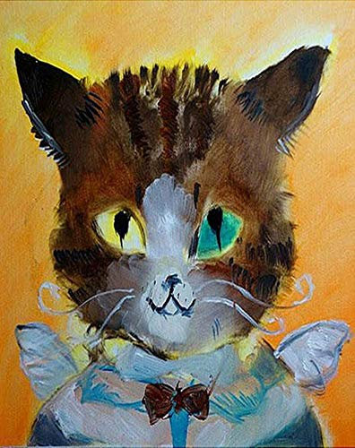 YEESAM ART Nouveautés de peinture par numéros pour adultes enfants, chat, bébé, chaton 40 x 50 cm, toile à faire soi-même, peinture à l'huile, cadeaux de Noël