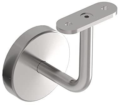 SIXONE® Edelstahl Handlaufträger Handlaufhalter mit Abdeckrosette Anschluss flach V2A