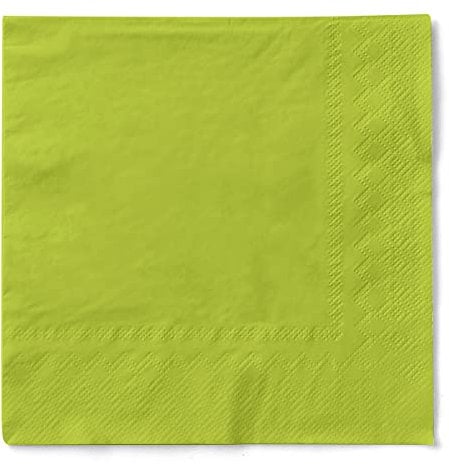 Mank Servietten aus Tissue 33 x 33 cm ¼ Falz | Kaffee Serviette | Basic | Uni | 100 Stück | praktische Einmal-Serviette für Gastronomie und Feiern | (Kiwi, 33 x 33 cm)