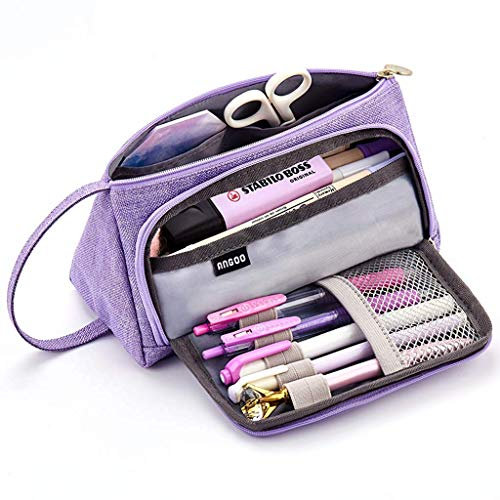 EASTHILL Federmäppchen mit grossem Fassungsvermögen Mäppchen Schreibwarenbeutel Bleistift Beutel für Middle High School College Office Studentin Mädchen Erwachsener Teenager Geschenk -Violett