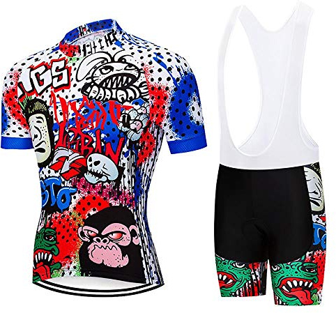 Moxilyn Radtrikot für Herren + 20D Gel Bib Shorts MTB Sommer Set für Fahrrad