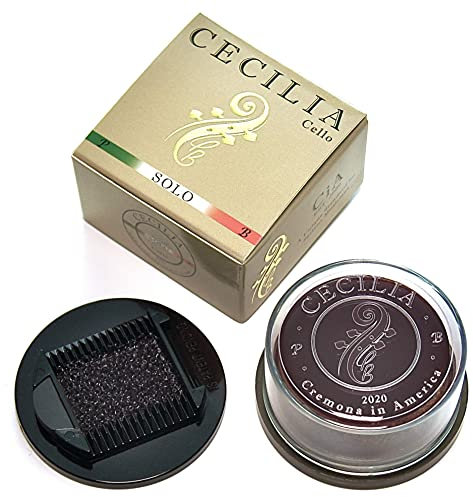 CECILIA 'SOLO' Kolophonium für Cello, Kolophonium speziell formuliertes Cello-Kolophonium für Cellobögen mit mitgeliefertem Kolophoniumspreizer (Full Cake)