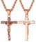 U7 Kreuz Anhänger für Herren Halskette Rosegold vergoldet INRI Kruzifix Jesus Christus mit 50+5cm Kette Personalisierte Name Vorname Gravur Modeschmuck Accessoire für Männer