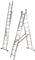 VITO 2-teilige Alu-Kombileiter 2,0 m, Anlegeleiter 3,3 m, Schiebeleiter 2X 7 rutschfeste 4-eckige Sprossen belastbar bis 150 kg, Aluleiter VIEDQ2 Made in Europe, Leiter EN131 rostfrei, Alu-Silber