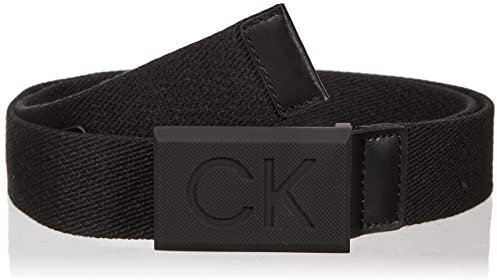Calvin Klein Herren Casual Plaque Webbing 35MM K50K509649 Gürtel, Schwarz (Ck Black), 120