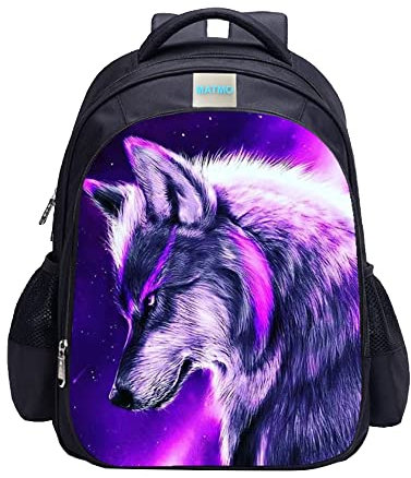 MATMO Dinosaurier-Rucksack, Dinosaurier-Rucksäcke für Jungen, Schulrucksack, Kinder, Büchertasche, Wolf Rucksack 22-7, One_Size, Cartoon