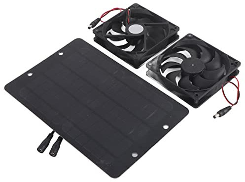 Risegun Solarpanel Ventilator, 10W Solarpanel Lüfter Kit DC 6V Tragbarer Ventilator-Abluftventilator für Hühnerställe, Gewächshäuser, Schuppen, Fenster Auspuff