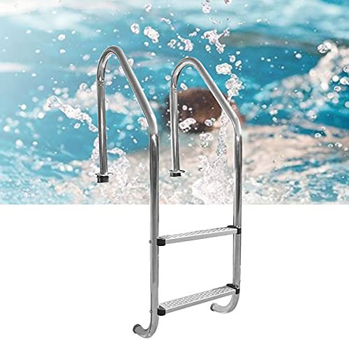 WangXLDD Échelle de piscine à 2 marches antidérapante en acier inoxydable 304 (montage facile)