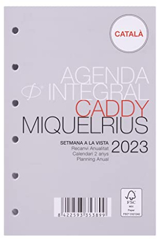 Miquelrius - Nachfüllkalender 16 Monate (September 2022 Dezember 2023) - Wochenansicht - Größe Caddy 120 x 80 mm (ca. A7) - Katalanisch
