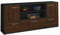 Lqliving Kommode Sideboard Emanuela, Korpus in anthrazit matt, Front im Holz-Design Walnuss (180x79x35cm), inkl. Metall Griffen, Made in Germany
