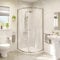 Hydrolux® 900mm Quadrant Sliding Shower Door Shower Enclosure for Wet Room Cubicle Enclosures with Tray, 4mm Toughened Safety Glass Framed, Polished Chrome