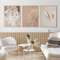 LPFNSF Moderne Blumen Leinwand Malerei 3 Stück Set Plant Wandbilder Boho Beige Natur Pampasgras Bilder, kein Rahmen. (50x70cm*3)