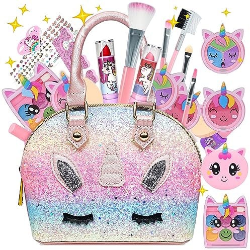 Kids Makeup Sets for Girls - Girls Make Up Set 5-7, Unicorn Makeup for Kids, Childrens Play Make Up, Non Toxic Presents Toys for Little Girl, Toddler Age 3456789 10 Year Old Princess Birthday Gifts