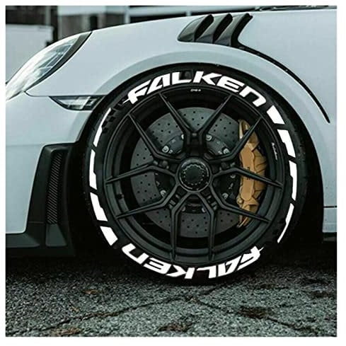 ZeNaha 8 Stück/Set Reifen Buchstaben Aufkleber 1,38 Zoll Höhe 3D Auto Tuning Logo Schriftzug für Auto/Motorrad DIY Label (Color: 8letter Stripes, Size: