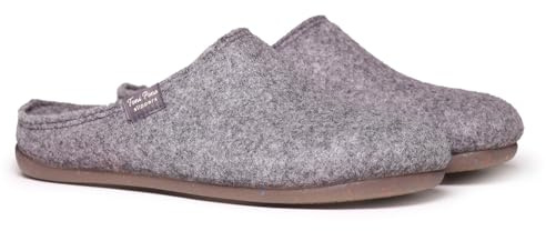 Zapatilla tipo zueco para mujer en fieltro reciclado - MONA-FR - GRIS - 43